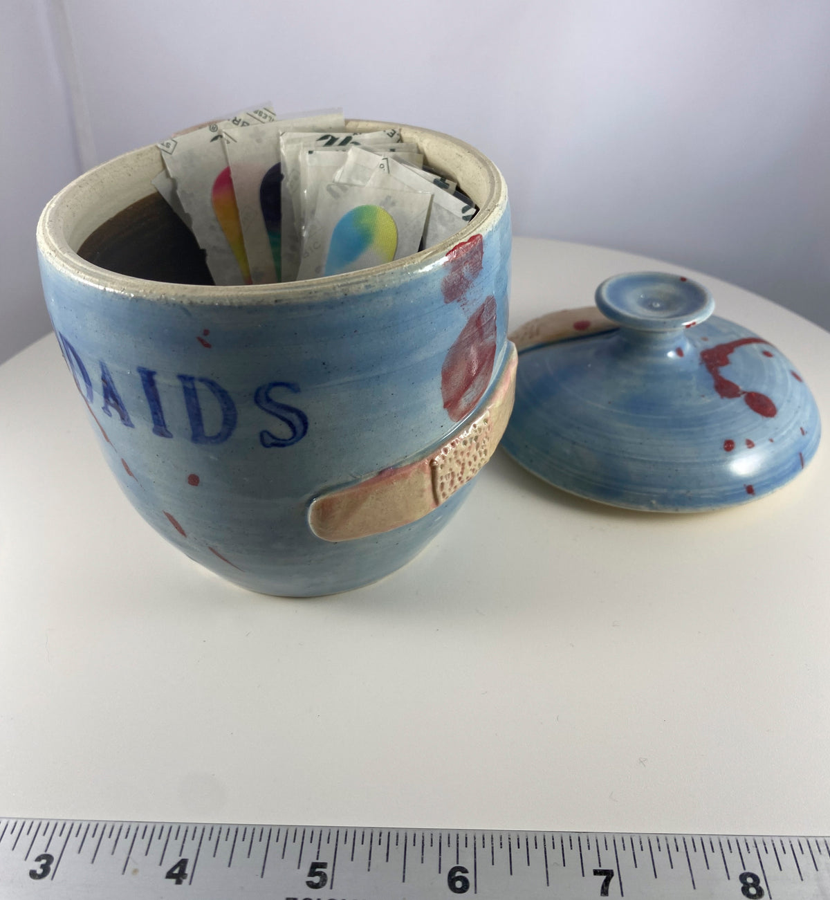 #104 Bandaid Jar w/ Splatter