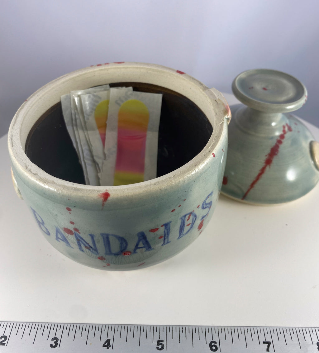 #105 Bandaid Jar w/ Splatter