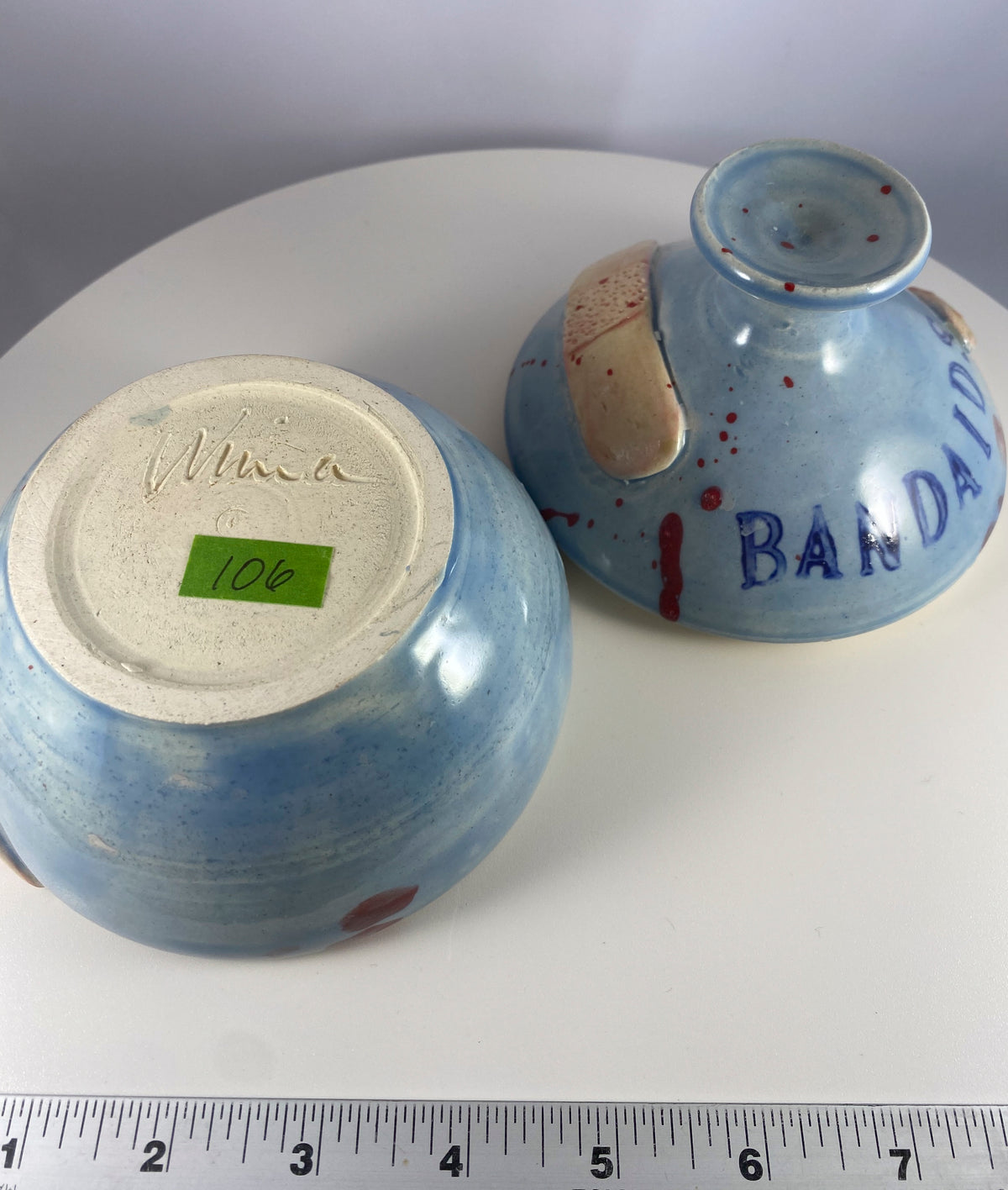 #106 Bandaid Jar w/ Splatter