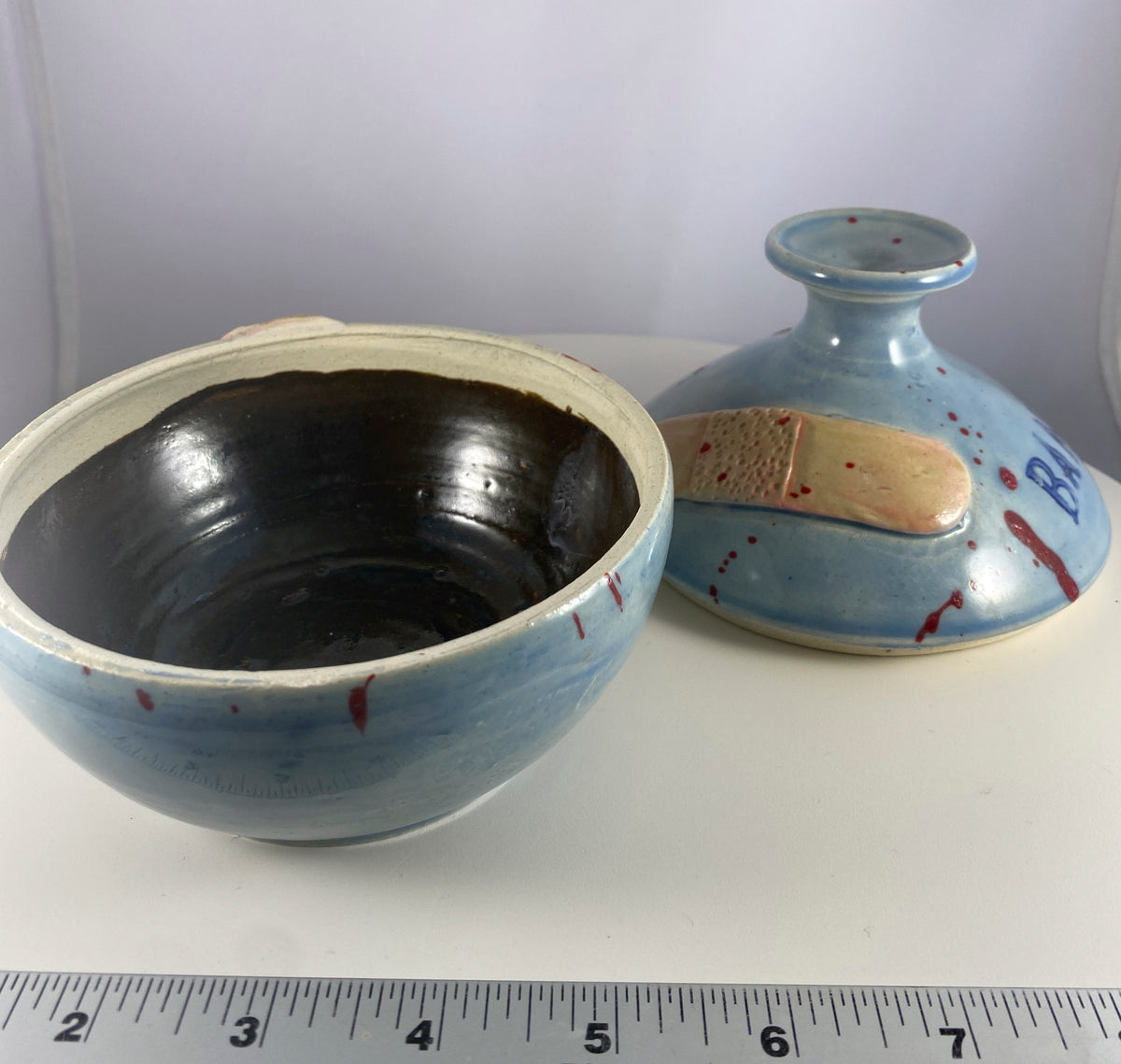 #106 Bandaid Jar w/ Splatter