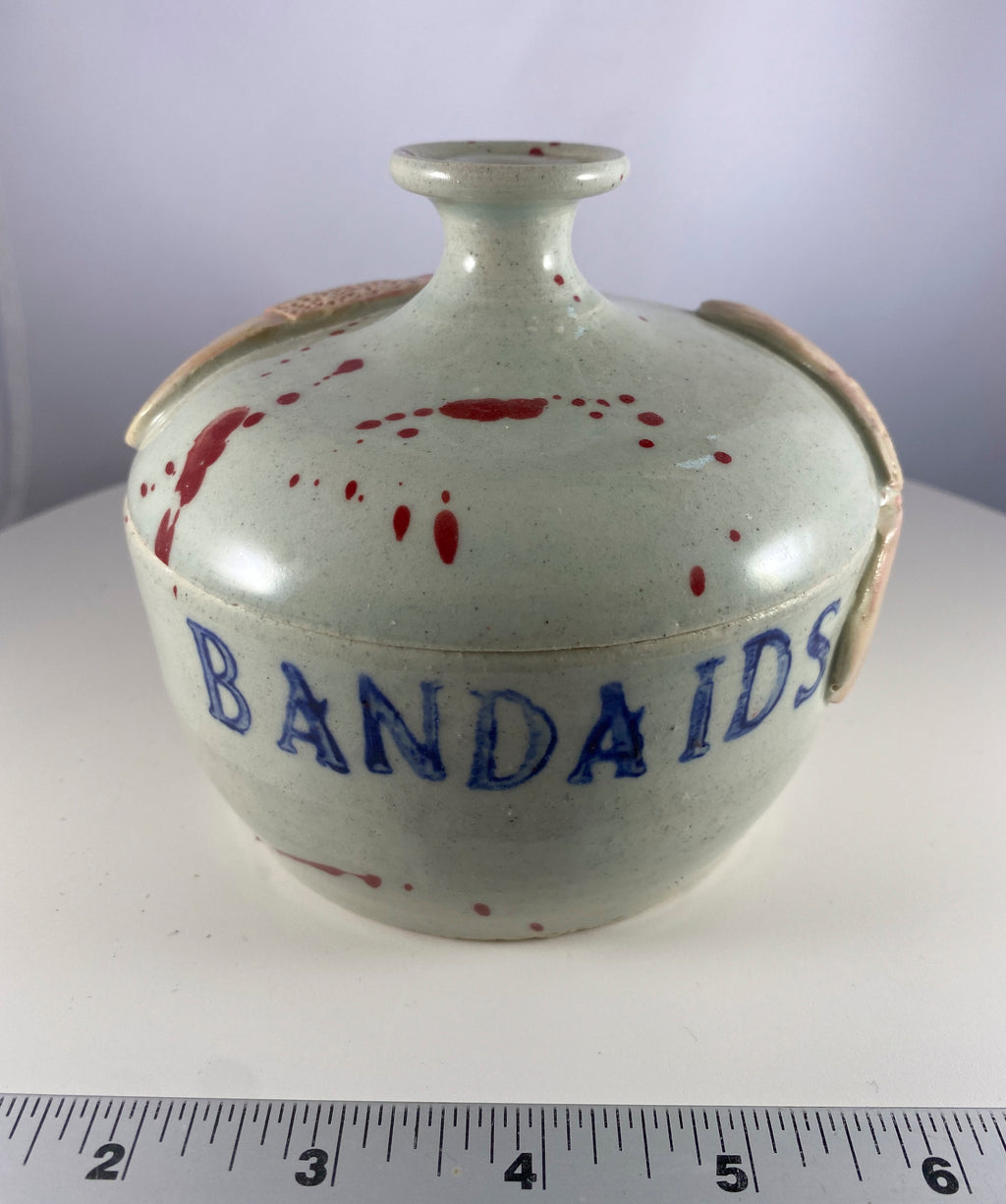 #107 Bandaid Jar w/ Splatter