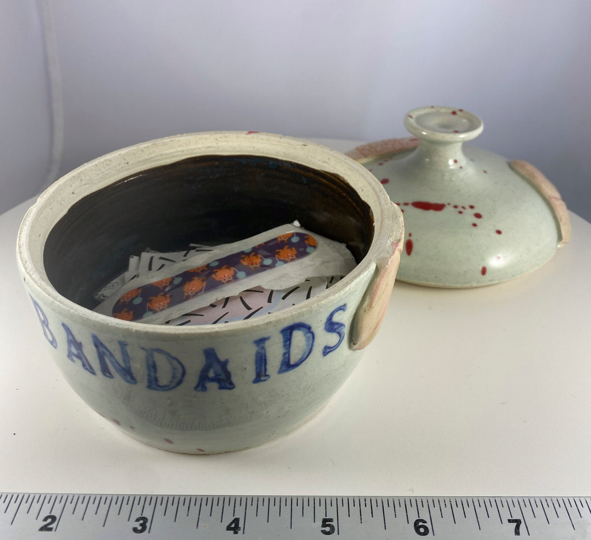 #107 Bandaid Jar w/ Splatter